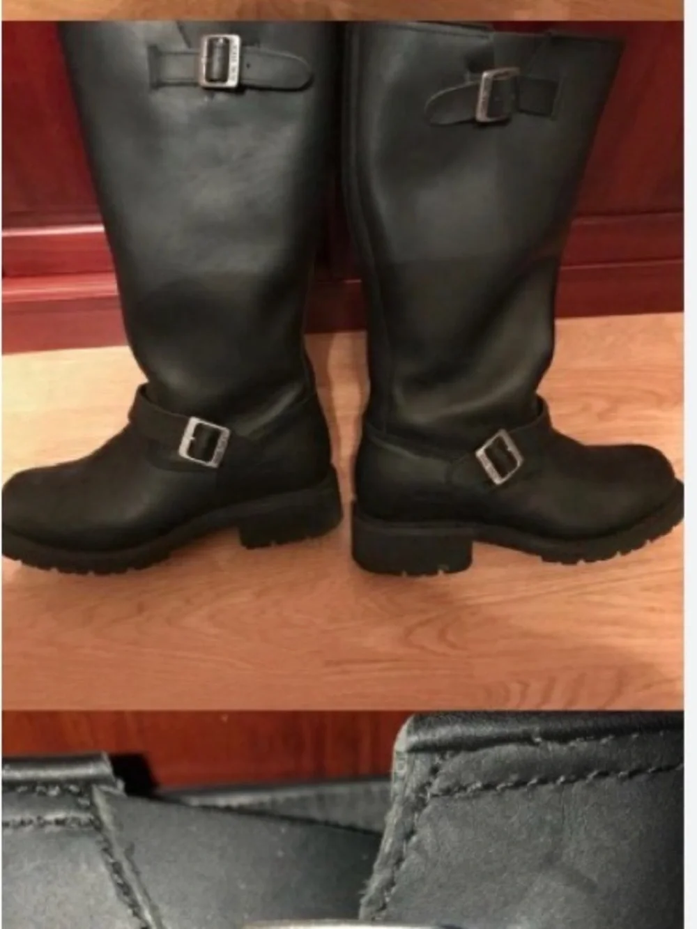 Black ride tecs steel toe Leather Men’s, Riders Boots.
